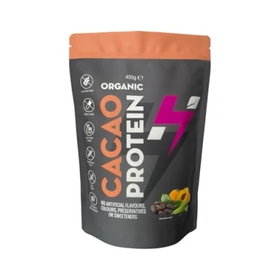 Image of Hylife Nutrition Organic Protein Powder Cacao Vegan (450g 15 Servings) Natural Powdered Ingredients, No Artificial Sweeteners, Dairy, Gluten, Soy Free, Pea