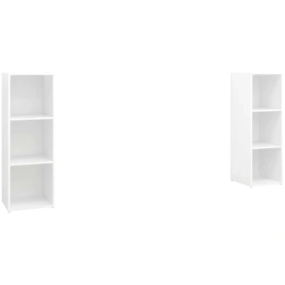 Image of vidaXL TV Cabinets 2 pcs White 107x35x37 cm Engineered Wood