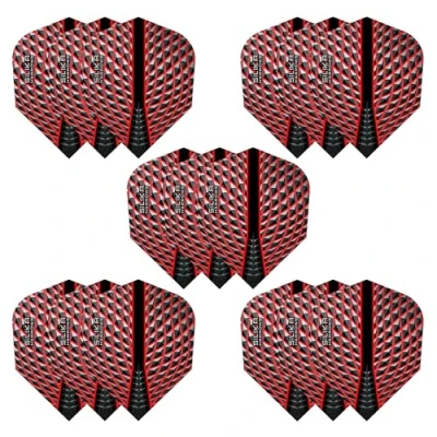 Image of Harrows Silika No. 6 Dart Flights 5 x Sets (15 in total) I 100 Micron Premium Extra Strong Made UK Professional Accessories Red