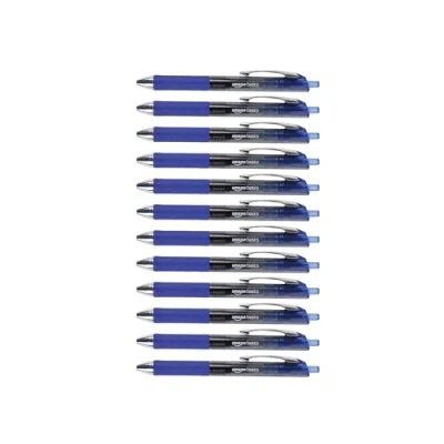 Image of Amazon Basics Retractable Gel Pens, Fine Point (0.7mm), 12 Pack, Blue
