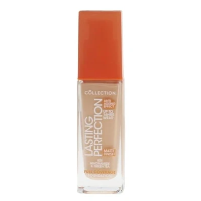 Image of Collection Cosmetics Lasting Perfection Matte Foundation, Full Coverage, Anti Ageing Effect, 6W Cashew Warm 27ml