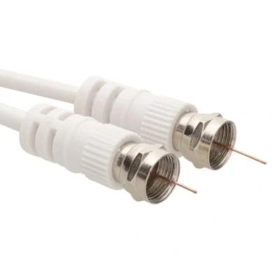 Image of kenable F Type Plug to Coaxial Cable for Satellite TV 10m White