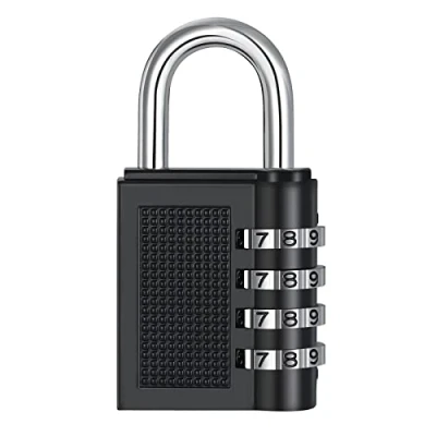 Image of ZHEGE Combination Padlock for Gym Locker, 4 Digit Locker Padlocks, Outdoor Lock Weatherproof Fence, Gate Sheds, Number School Cabinet, Toolbox (1 Pack, Black)