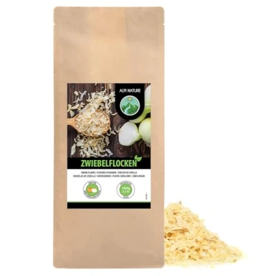 Image of Onion Flakes (1kg, 2.2 lb), Pieces 5 30mm, Gently Dried and Finely Chopped Onion, Natural Product, Free of Additives, Ideal for Vegetables, Pasta, Soups, Meat Fish