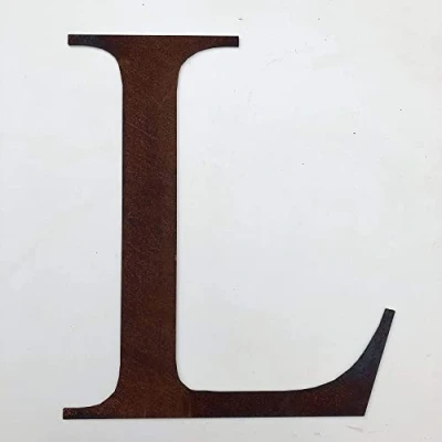 Image of Classic 12&quot; Tall Rusty Metal Letters, Personalised Signs And Gifts For The Home Garden Presents (Classic L)