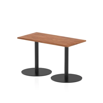 Image of Italia 1200 x 600mm Poseur Rectangular Table Walnut Top 720mm High Black Leg