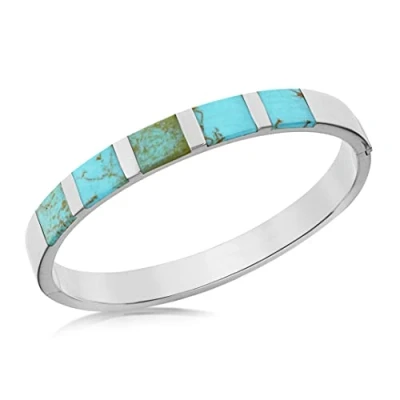 Image of Tuscany Silver Women&#039;s Sterling Turquoise Stones Bangle