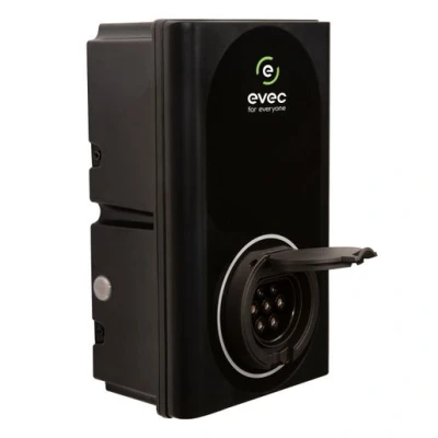 Image of evec VEC02 EV Charger Electric Vehicle Type 1, 2 22kW Untethered Triple Phase Wall Mount Commercial Level Black