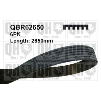 Image of 6PK2647, 6PK2648, 6PK2649, 6PK2650, 6PK2651 V ribbed belt QUINTON HAZELL QBR62650 2650mm 6 AUDI: A6 C5 Avant, A8 D2, Saloon
