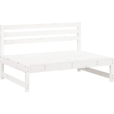 Image of vidaXL Garden Middle Sofa White 120x80 cm Solid Wood Pine