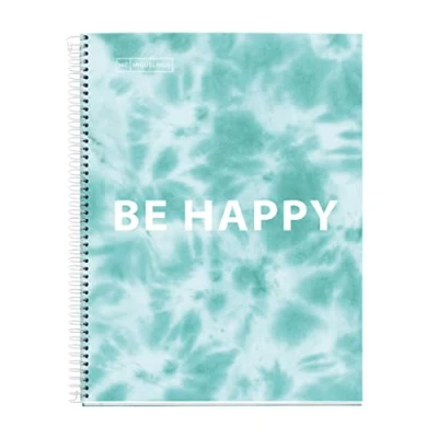 Image of MIQUELRIUS Spiral Notepad A5 120 Sheets 90 g Lines 7 mm 4 Coloured Stripes Laminated Hard Cover Tie Dye Lavender