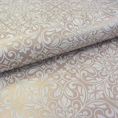 Image of Debona Sofia Glitter Flower Leaf Motif Embossed Textured Luxury Metallic Wallpaper 2455