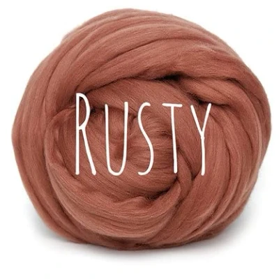 Image of Colorful Passions Merino Wool Rusty for arm Knitting Blanket Weaving Felting Jumbo Yarn Giant Soft 50g (0.11lb)