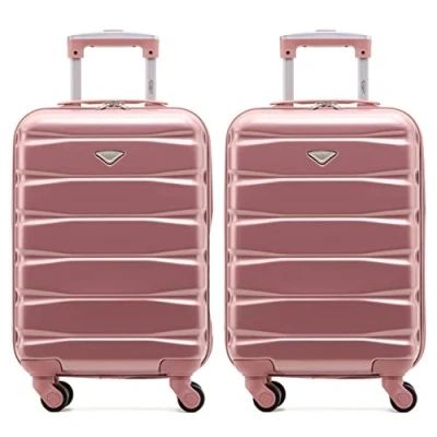 Image of Flight Knight Set of 2 Premium Suitcases Extra Stong Lightweight Luggage Hardcase with 4 Wheels &amp; Built in Lock (Set S+S)