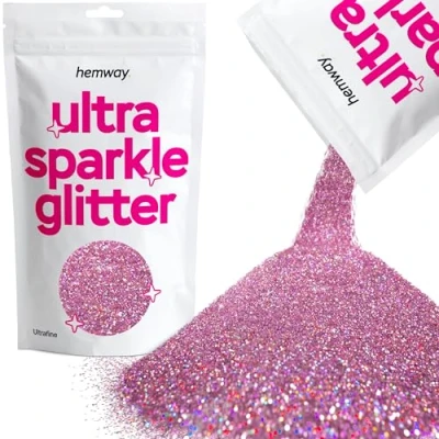 Image of Glitter Pink Holographic Ultra Sparkle Sequins Nail Face Festival Christmas Halloween Makeup Fine 100g / 3.5oz