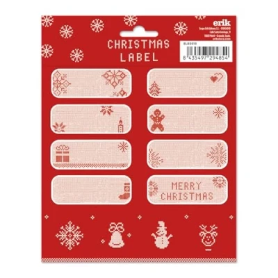 Image of Grupo Erik Label Stickers Christmas Gift Tags for Presents, School Name Stickers, Kids Food Labels Coloured Sticky Labels,