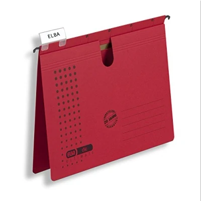 Image of Elba Chic Ultimate 85741AZ Suspension File Folder Thumb Hole Loose Leaf System Pack of 25 Anthracite Ultimate®, Commercial Filing red