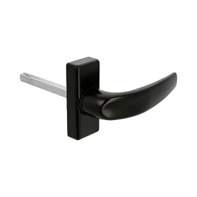 Image of Amig Rosette Handle for Doors Delta Model 121 x 72 mm 8 Square Elegant and Simple Design Ergonomic Aluminium Black