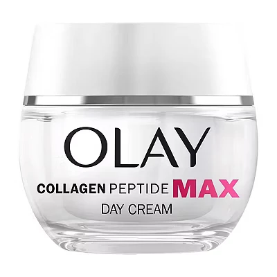 Image of Olay Collagen Peptide MAX Face Moisturiser Day Cream, Skincare Niacinamide 99% Purity &amp; +50% Glycerin Anti Aging Menopausal Skin Care: Strengthens, Restores, Hydrates, 50ml vs Cream