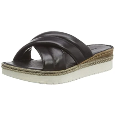 Image of Hush Puppies Womens Sandals Wedge Samira Leather Slip On black (archived) Size UK 6