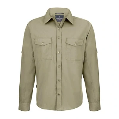 Image of Craghoppers Mens Expert Kiwi Long Sleeved Shirt, Pebble, Size XL
