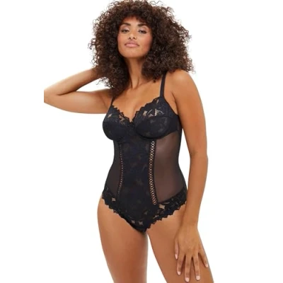 Image of Sans Complexe Women&#039;s Plain Bodysuit, Black, 36C (Manufacturer Size: 80/95C)