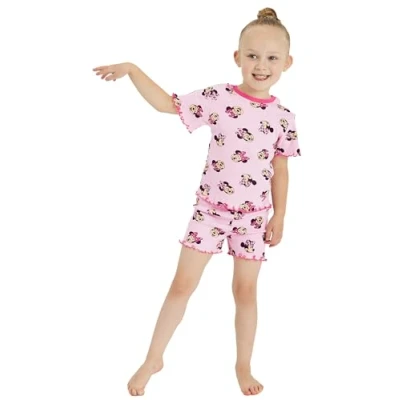 Image of Disney Girls Minnie Mouse Short Pyjamas Character Nightwear (Minnie Patterned, 3 4 Years)