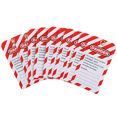 Image of Lockout Tag, 10PCS Tagout Tags Danger Do Not Operate Safety Warning Front/Back Label PVC for Lock Out of Service Electrical Equipment Repair