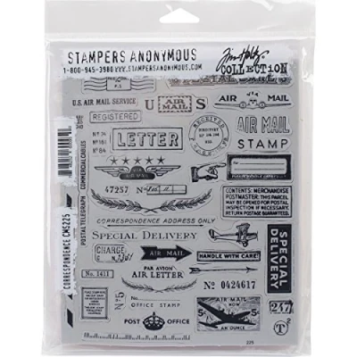 Image of Stampers Anonymous_AGW Cling Correspondence Mounted Stamp,Grey,7 x 8.5&quot;