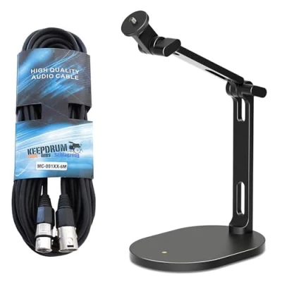 Image of RØDE Rode DS 2 Microphone Tripod Desktop Studio Arm + Keepdrum XLR Cable