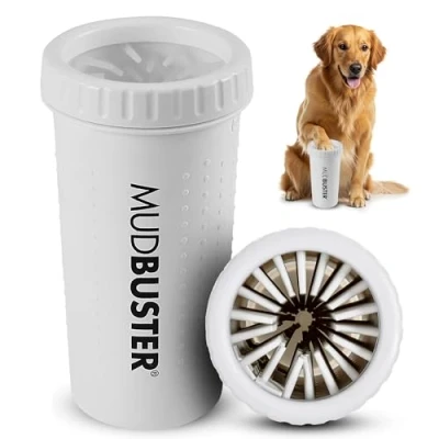 Image of Dexas MudBuster Portable Dog Paw Washer/Paw Cleaner, Large, Bright White Special Edition