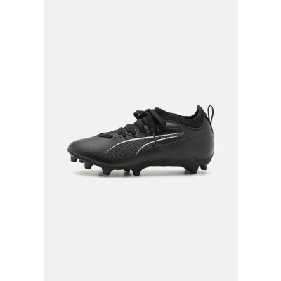 Image of Puma Ultra 5 Match FG/AG JR Unisex Moulded stud football boots for kids, Size: 13.5K, Black/white Textile/synthetics