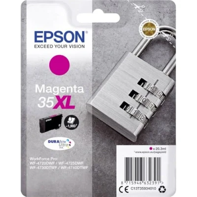 Image of Epson 35XL Magenta Padlock High Yield Genuine Ink, Claria Photo HD Ink Cartridge