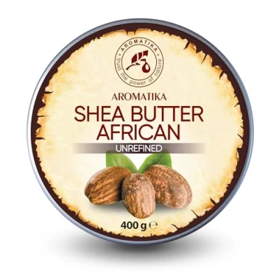 Image of Shea Butter Cold Pressed 400g Unrefined African Ghana 100% Pure &amp; Natural Best for Hair Skin Lip Face Body Care Karite Aluminium jar