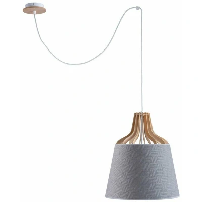 Image of Ivone Dome Pendant Ceiling Light Grey, 38cm, 1x E27, 200cm Wire