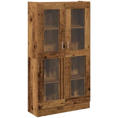 Image of vidaXL Highboard Old Wood 82.5x30.5x150 cm Engineered for Living Room &amp; Office Ample Storage Easy to Clean
