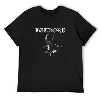 Image of Bathory Goat Mens T Shirt Unisex Graphic Black Tee L