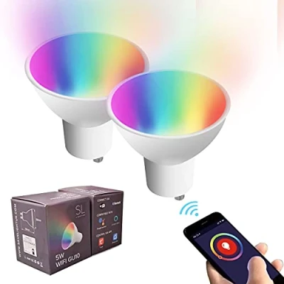 Image of 1PC Smart Spotlight LED GU10, Bulb with WiFi Bluetooth, Alexa and Google Assistant 5W RGBCW 2700 6500K