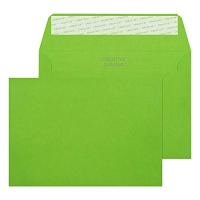 Image of Blake Creative Colour C6 114 x 162 mm 120 gsm Peel and Seal Wallet Envelopes (15107) Lime Green Pack of 25