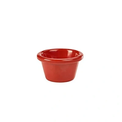 Image of Genware NEV S278 05 Smooth Ramekin, 2 oz., Red