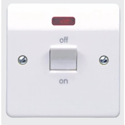 Image of Mk K5105WHI 32A Double Pole Switch and Neon