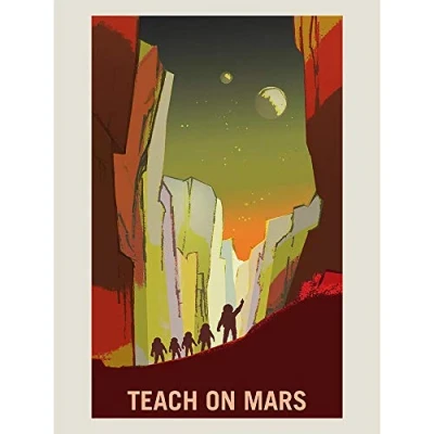 Image of Wee Blue Coo Nasa Space Exploration Job Advert Mars Art Print Poster Wall Decor 12X16 Inch