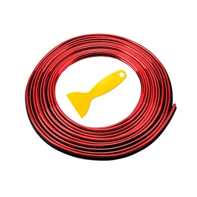 Image of ETOPARS 5M 16.4ft Car Trim Interior Strips Red Automotive Gap Fillers Moulding Line Decorative Filler Flexible Edge Strip Dashboard