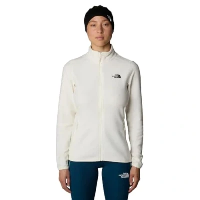 Image of The North Face Women&#039;s 100 Glacier Fz Fleece Jacket, White Dune/Npf, S