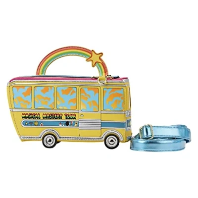 Image of Loungefly Cross Body Bag The Beatles Magical Mystery Tour Bus Official Yellow One Size