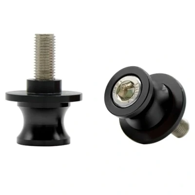 Image of Motorbike Universal 10MM CNC Aluminum Swingarm Sliders Spools Stand Screws for Z750 Z1000 Ninja 250R/650R/FZR 400 1000 600R (Black)