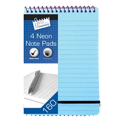 Image of Just Stationery 100x150mm Neon PP Cover Notebook (Pack of 4), 6096