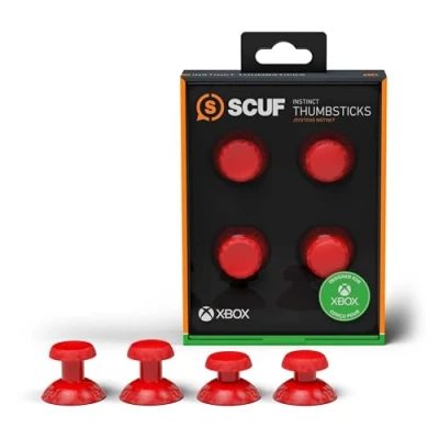 Image of SCUF Instinct Interchangeable Thumbsticks 4 Pack, Replacement Joysticks only Pro Performance Xbox Series XS Controller Red