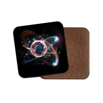 Image of 1 x Atomic Particles Coaster Atom Science Physics Teacher Student Uni School #12393