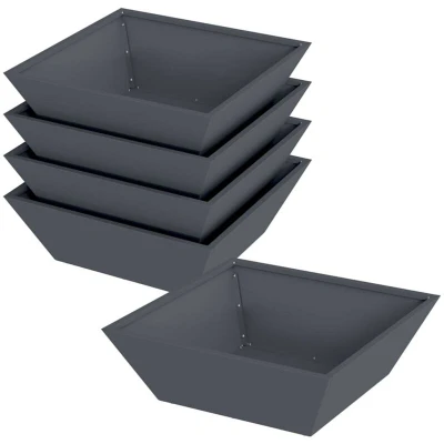 Image of vidaXL Plastic Planter Set Anthracite 50 x 15 cm